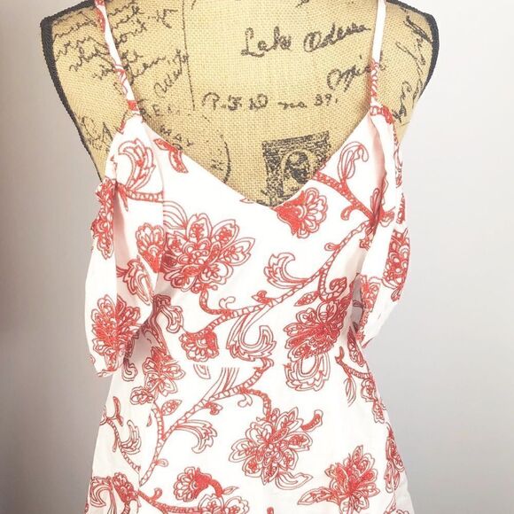 Floral Embroidered Cold Shoulder Fit Flare Dress - Picture 8 of 8